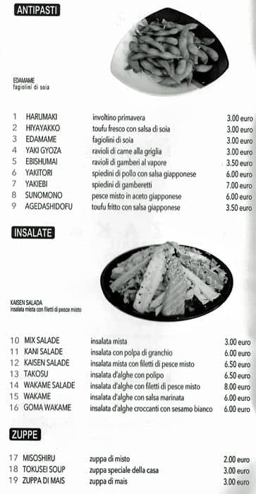 Menu di Izakaya 