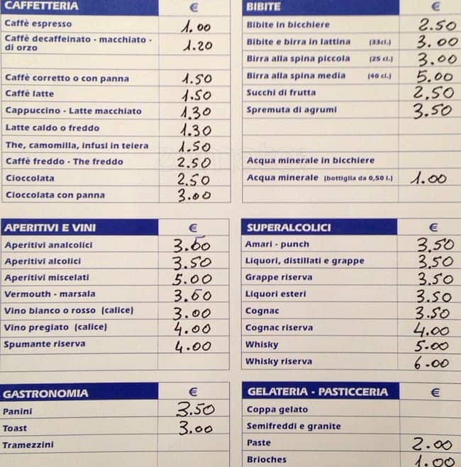 Spinnaker a Milano Foto del Menu con Prezzi Zomato Italia