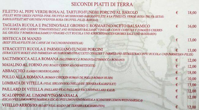 Menu di Santa Croce Caffè 