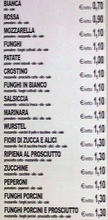 Menu di Pizza Pazza Per i Pazzi Per la Pizza 