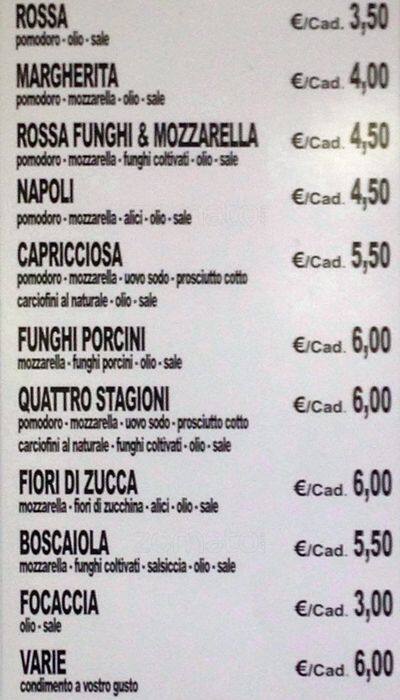 Menu di Pizza Pazza Per i Pazzi Per la Pizza 