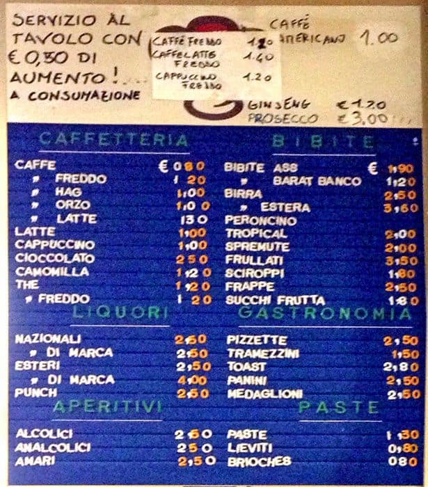 Menu di Hello Bar Di Tomassetti M E A 