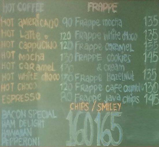 Menu at Don Rico's Coffee cafe, Lapu-Lapu City