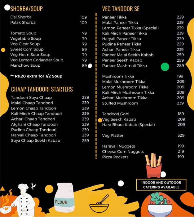 Menu of Punjabi Virasat Pure Veg Restaurant, HSR, Bangalore