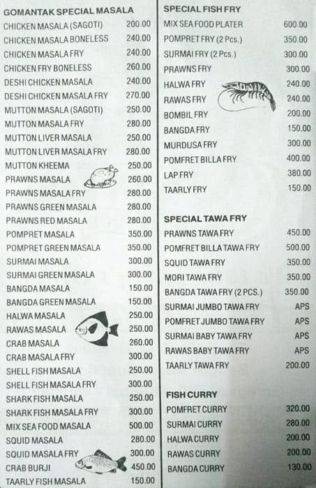 Konkan Swad Gomantak Food Seafood Speciality Goregaon West menu