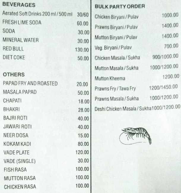 Konkan Swad Gomantak Food Seafood Speciality Goregaon West menu