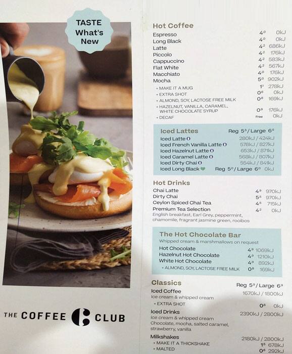 The Coffee Club Menu Menu For The Coffee Club Burwood Sydney