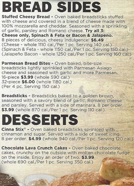 Domino's menu