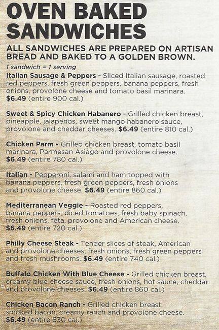 Domino's menu