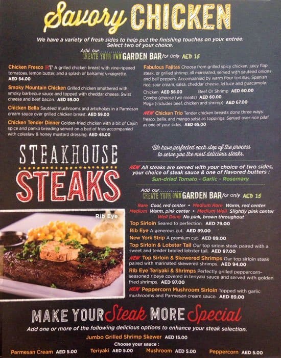 Ruby Tuesday Printable Menu With Prices