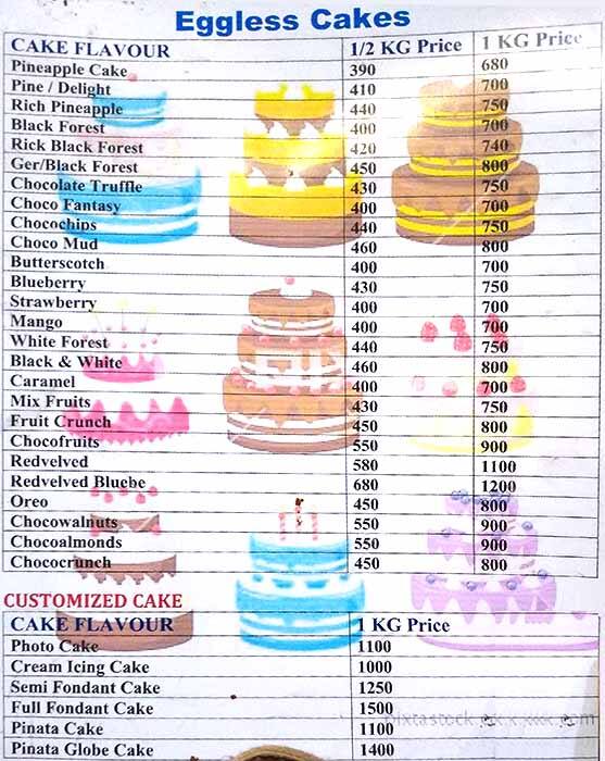 Menu of Shimla Bakers, Subhash Nagar, Dehradun