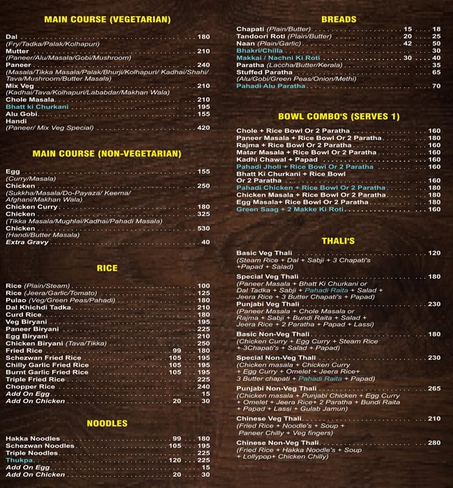 Menu at Basanti's Himalayan Restaurant, Navi Mumbai