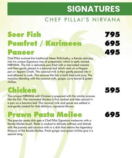 Menu at United Coconut, Thrissur