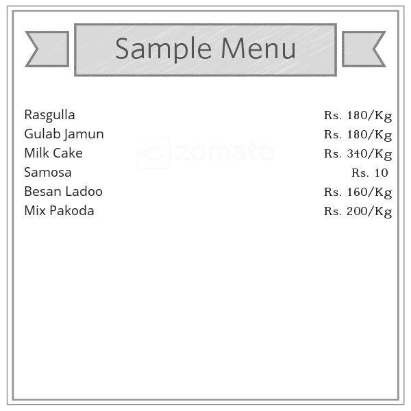Guru Ram Das Sweets menu