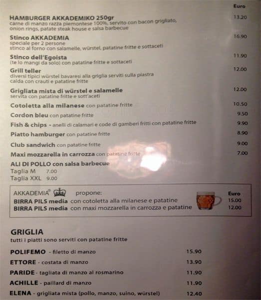 Menu di AKKADEMIA 