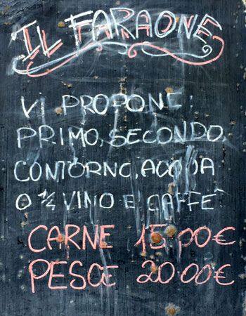 Menu di Il Faraone Ristorante Pizzeria 
