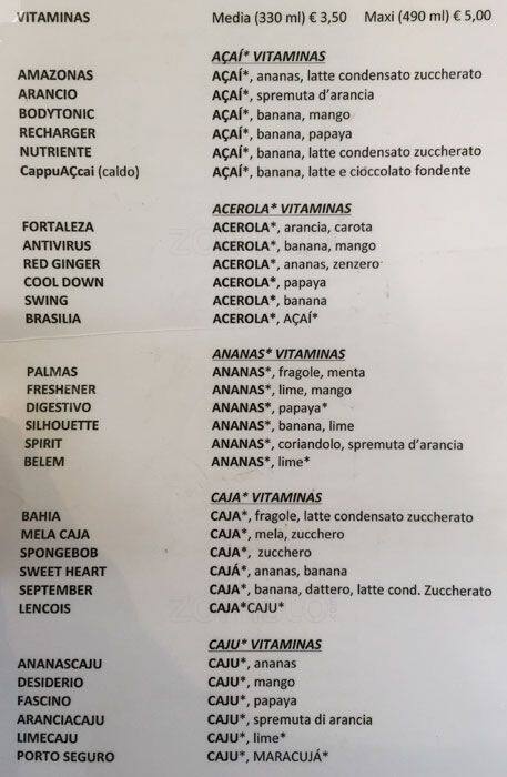 Menu di Fruteiro do Brasil 