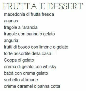 Menu di L'Antica Griglia Toscana 