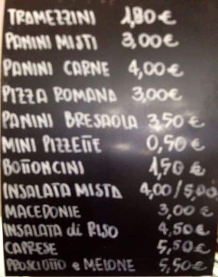 Menu di Caffe' 700 