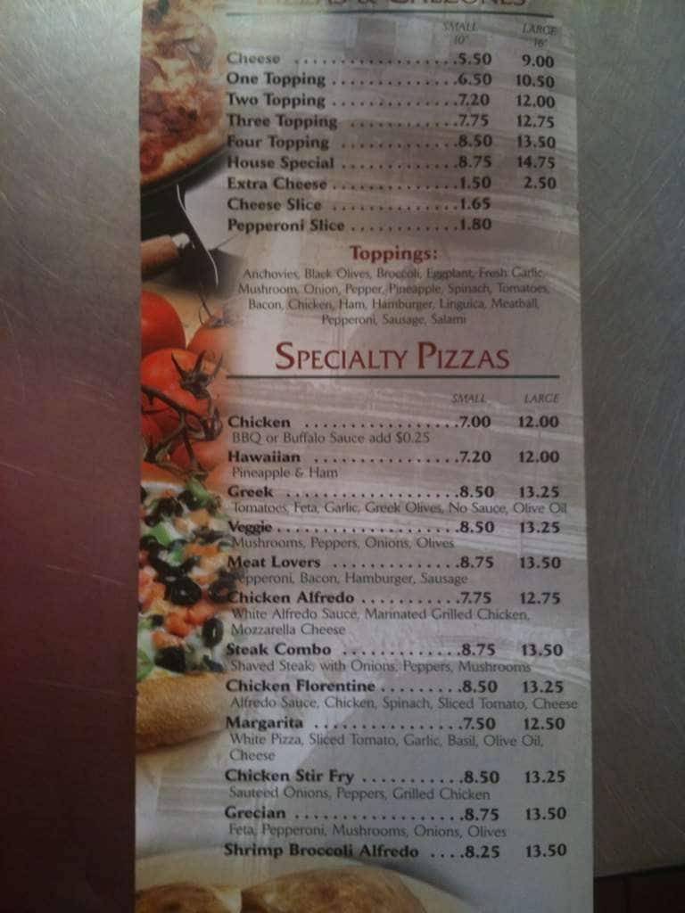 Menu at Grand Slam Pizza & Grill pizzeria, Pawtucket