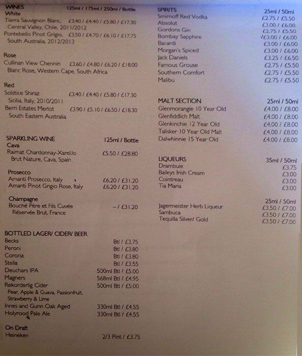 Cafe Hub menu