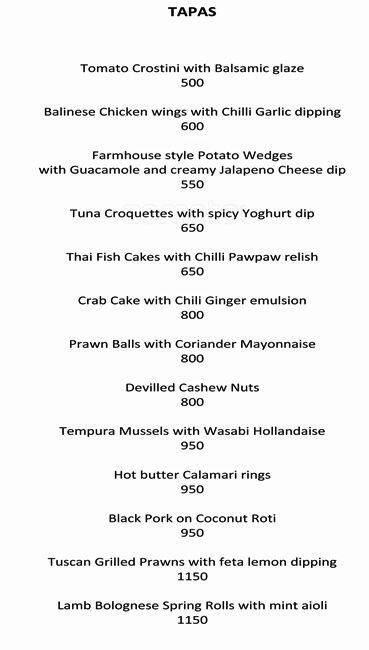 41 Sugar menu