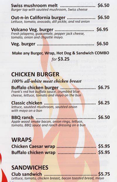 Flame Shack menu