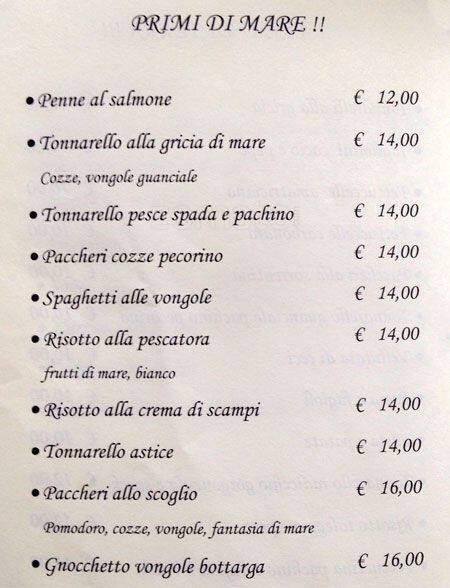 Menu di Al Trapezio Due 