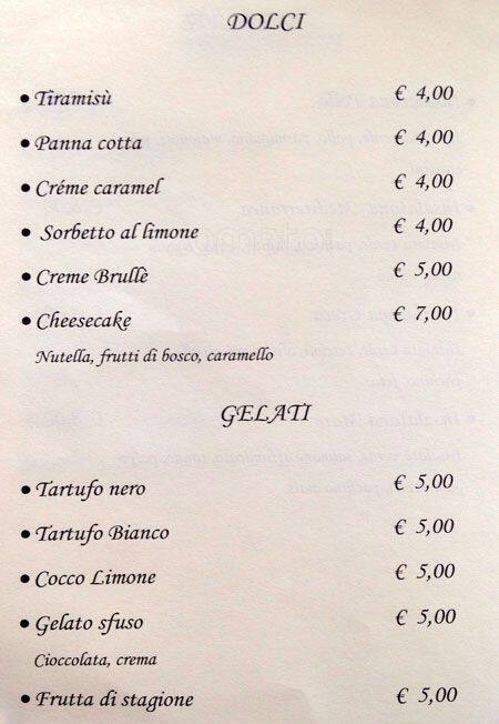 Menu di Al Trapezio Due 