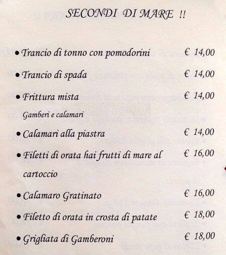 Menu di Al Trapezio Due 