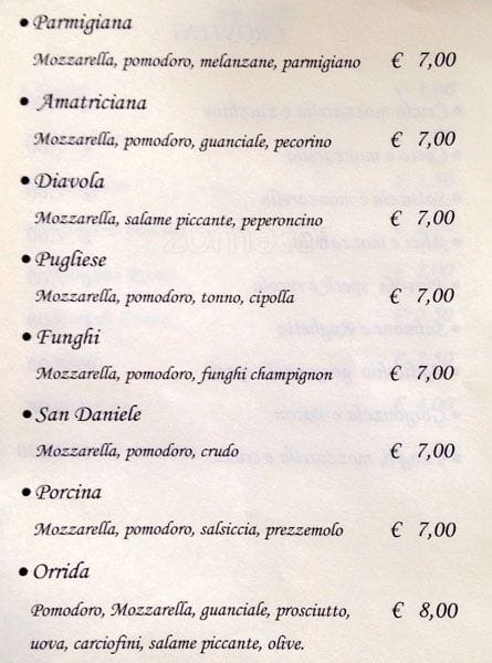 Menu di Al Trapezio Due 