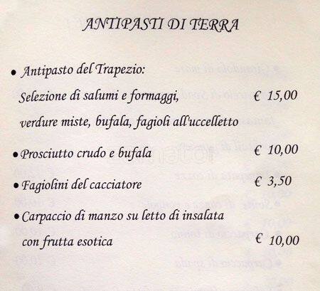 Menu di Al Trapezio Due 