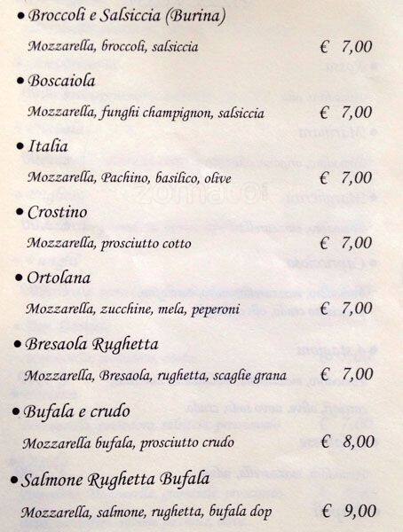 Menu di Al Trapezio Due 