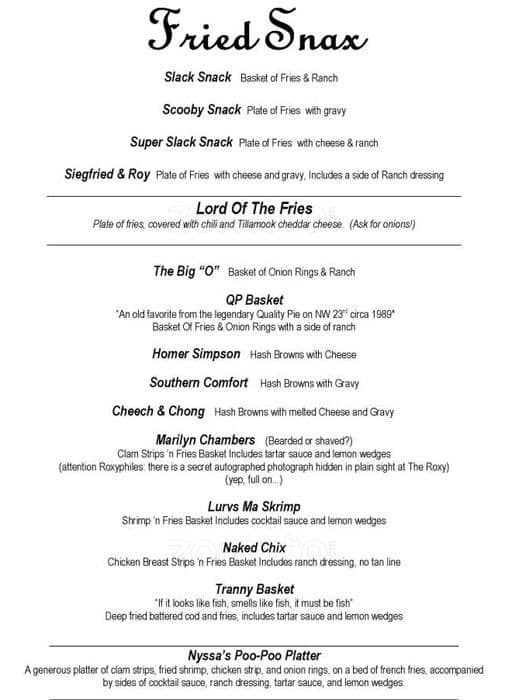 Carta de The Roxy