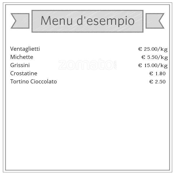 Menu di Antica Forneria 1901 