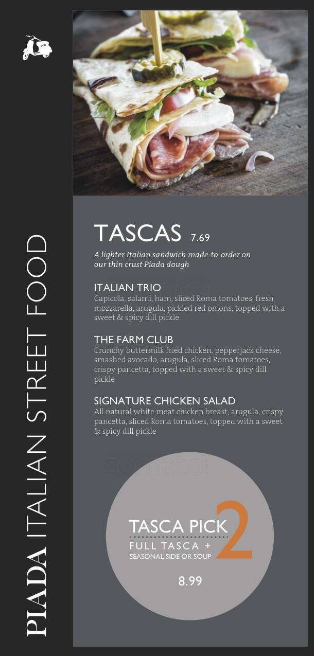 Piada Menu, Menu for Piada, Rice Military, Houston Urbanspoon/Zomato