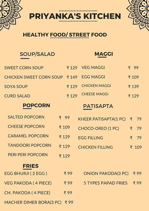 Priyanka's Kitchen menu
