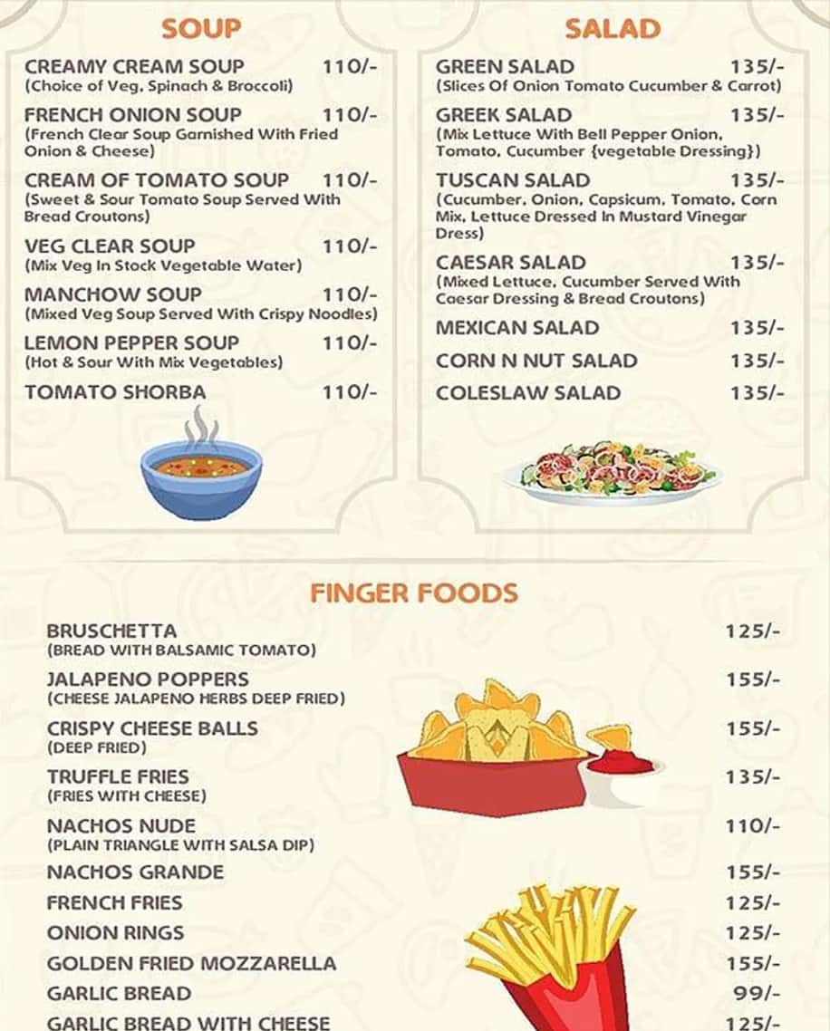 Menu of Steaming Mugs, Basavanagudi, Bangalore