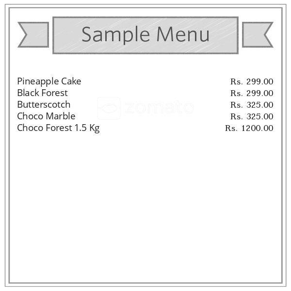 Monginis Cake Shop menu