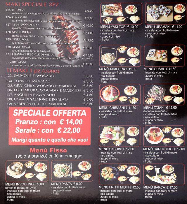 Menu di Misaki 