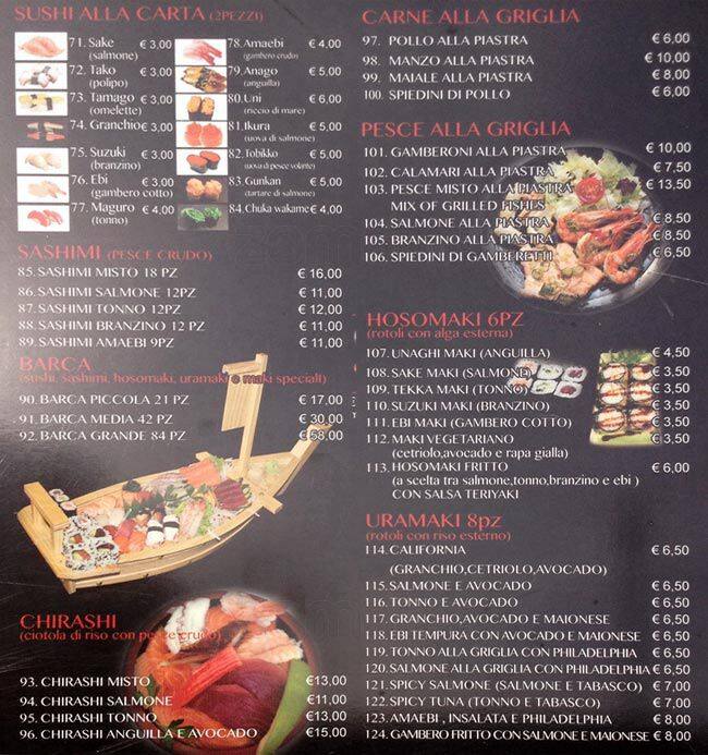 Menu di Misaki 