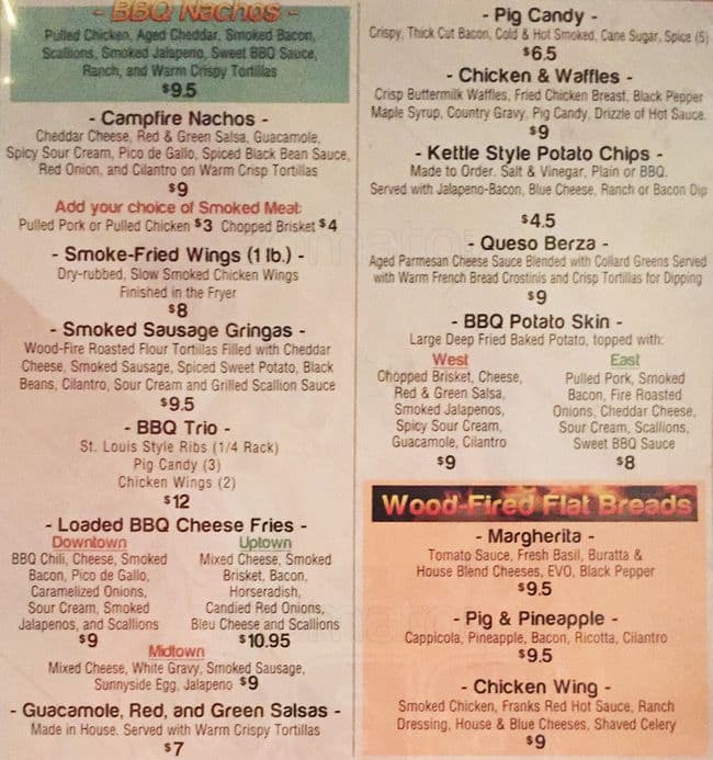 Menu at Bad Brads BBQ, Shelby charter Township