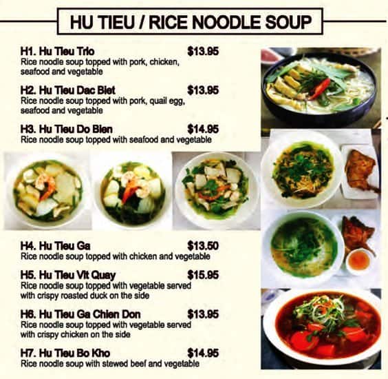 Phoever Vietnamese меню