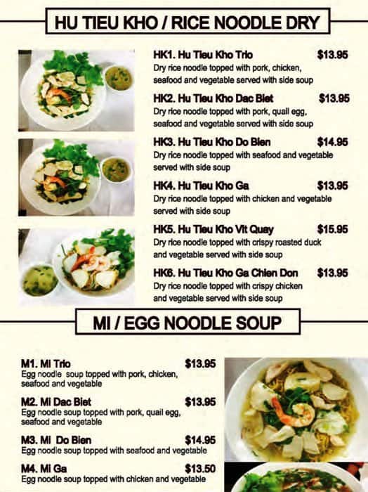 Phoever Vietnamese меню