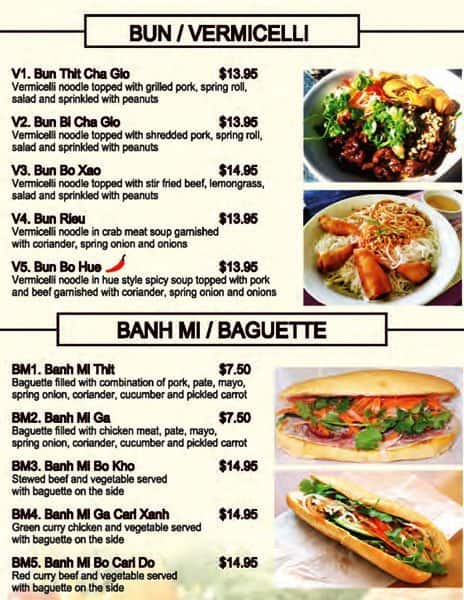 Phoever Vietnamese меню