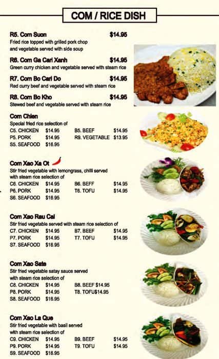 Phoever Vietnamese меню