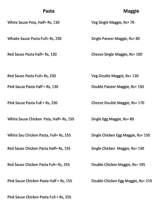 Menu of Sandwich & Pasta Junction, Indirapuram, Ghaziabad