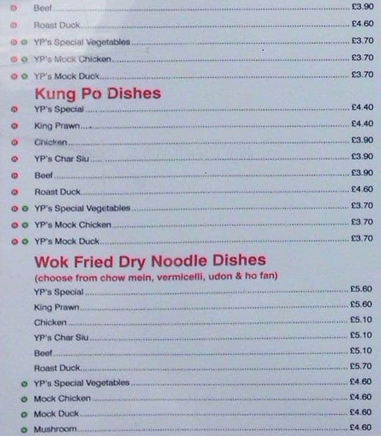 Yeopan’s Chinese Takeaway (Order Online) menu
