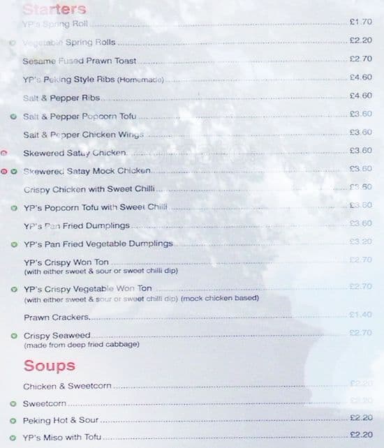 Yeopan’s Chinese Takeaway (Order Online) menu