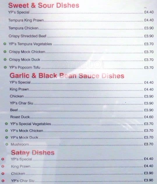Yeopan’s Chinese Takeaway (Order Online) menu